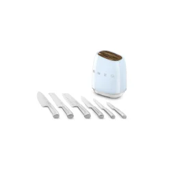 Smeg bloc de 6 couteaux bleu - kbsf02pb