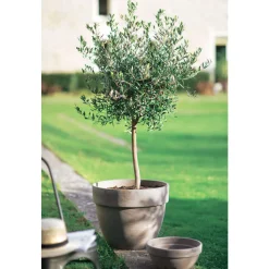 SPANG - Pot rond Levante en terre cuite, basalt Ø 35 x H. 29 cm