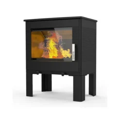 SUPRA - Fr9016110b -poêle à bois-vision horizontale - fonte - noir - sortie arr supra - gaby