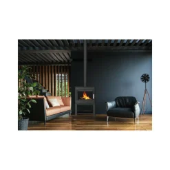 SUPRA - Fr9016150b-poêle à bois-vision horizontale - fonte - noir - bûcher inté supra - odelyabucher