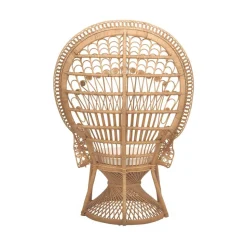 SWEEEK - Fauteuil vintage en rotin avec coussin d'assise. Mahe. L 110 x p 60 x h150cm