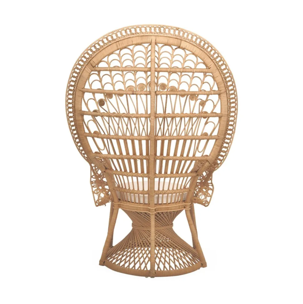 SWEEEK - Fauteuil vintage en rotin avec coussin d'assise. Mahe. L 110 x p 60 x h150cm