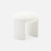 SWEEEK - Tabouret. Pouf bouclette texturée blanche l 44 x p 44 x h 42cm -shawn