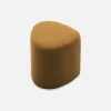 SWEEEK - Tabouret. Pouf en forme de galet en tissu moutarde. Tao l 60 x p 44 x h 40cm