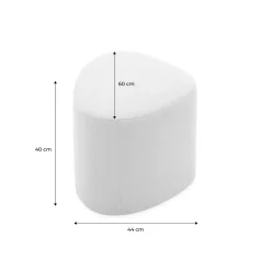 SWEEEK - Tabouret. Pouf en forme de galet en tissu moutarde. Tao l 60 x p 44 x h 40cm