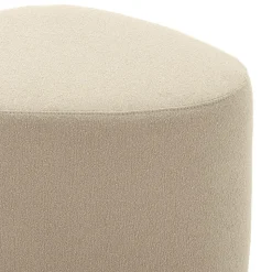 SWEEEK - Tabouret. Pouf en forme de galet en tissu beige. Tao l 60 x p 44 x h 40cm
