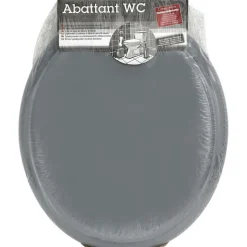 TENDANCE - Abattant wc mdf 17 pouces attaches plastiques - gris
