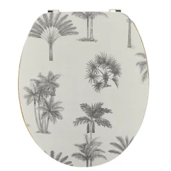 TENDANCE - Abattant wc mdf 18 pouces couvercle design imprime assise imitation bambou attaches acier inoxydable - arizona dream