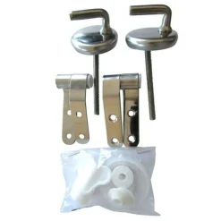 TENDANCE - Abattant wc mdf 18 pouces attaches acier inoxydable 4 faces imprimees - effet acacia