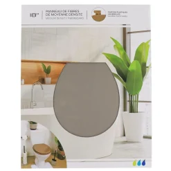 TENDANCE - Abattant wc mdf 18 pouces attaches plastiques - taupe