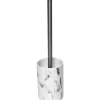 TENDANCE - Brosse wc dolomite tige acier inoxydable - marbre