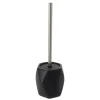 TENDANCE - Brosse wc gres forme losange tige acier inoxydable - noir