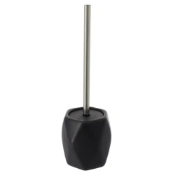 TENDANCE - Brosse wc gres forme losange tige acier inoxydable - noir