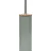 TENDANCE - Brosse wc metal couvercle bambou - kaki