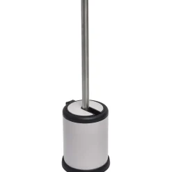 TENDANCE - Brosse wc metal couvercle rabattable - taupe mat