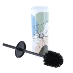 TENDANCE - Brosse wc ps imprimee avec couvercle ps - flowers