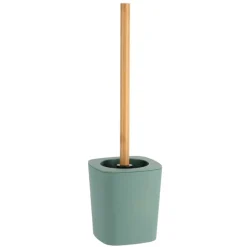 TENDANCE - Brosse wc rubber + abs et tige bambou - vert sauge