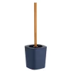 TENDANCE - Brosse wc rubber + abs et tige bambou - bleu marine