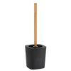 TENDANCE - Brosse wc rubber + abs et tige bambou - noir