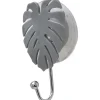 TENDANCE - Crochet feuille ps sur ventouse - gris