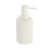 TENDANCE - Distributeur a savon arrondi strie polyresine 230 ml - blanc
