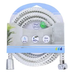 TENDANCE - Flexible de douche pvc 200cm - blanc argent