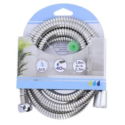TENDANCE - Flexible de douche extensible acier inoxydable 180 a 230cm - chrome