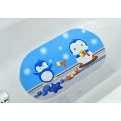 TENDANCE - Fond de baignoire imprime pingouin pvc polyester 69x39cm - enfantine