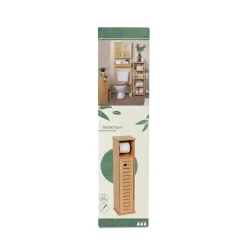 TENDANCE - Meuble reserve et derouleur papier wc bambou et mdf - trinidad