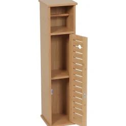 TENDANCE - Meuble reserve et derouleur papier wc bambou et mdf - trinidad