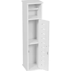 TENDANCE - Meuble reserve et derouleur papier wc 1 porte 1 etagere interieure - santorin