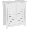 TENDANCE - Meuble sous lavabo mdf 2 portes 1 etagere interieure - santorin