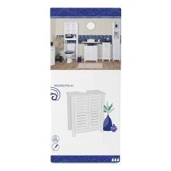 TENDANCE - Meuble sous lavabo mdf 2 portes 1 etagere interieure - santorin