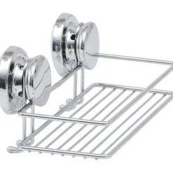 TENDANCE - Panier rectangulaire metal sur ventouses - chrome