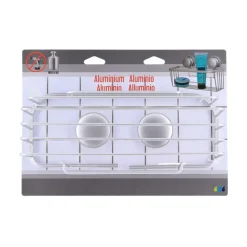 TENDANCE - Panier rectangulaire aluminium sur ventouses - chrome