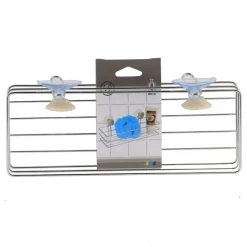 TENDANCE - Panier rectangulaire metal sur 2 ventouses 2 deco - galet