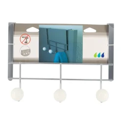 TENDANCE - Patere metal 3 crochets resine blanche - chrome blanc