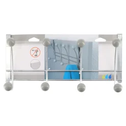 TENDANCE - Patere metal 8 crochets ceramique - chrome gris