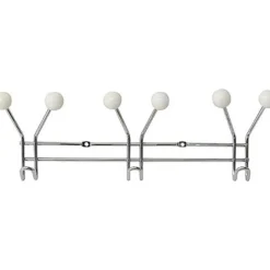 TENDANCE - Patere metal 3 crochets a fixer decoration resine blanche - chrome blanc