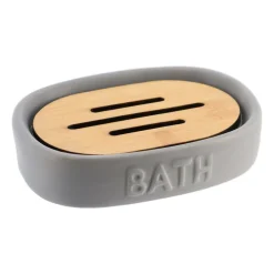 TENDANCE - Porte savon dolomite bath - gris bambou