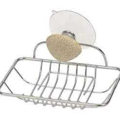 TENDANCE - Porte savon metal sur 1 ventouse 1 deco - galet