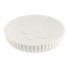 TENDANCE - Porte savon polyresine rond striee - blanc