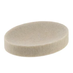 TENDANCE - Porte savon polyresine oval strie - naturel