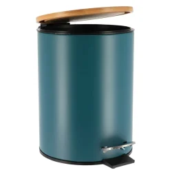 TENDANCE - Poubelle metal frein de chute 2,5l - vert imperial bambou
