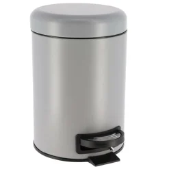 TENDANCE - Poubelle metal frein de chute 3l - gris mat