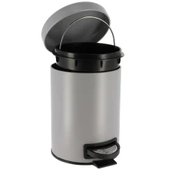 TENDANCE - Poubelle metal frein de chute 3l - gris mat