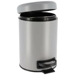 TENDANCE - Poubelle metal frein de chute 3l - gris mat