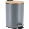 TENDANCE - Poubelle metal frein de chute 2,5l - gris bambou