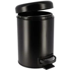TENDANCE - Poubelle metal frein de chute 3l - noir mat