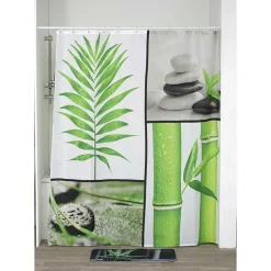TENDANCE - Rideau de douche polyester 180x200 cm - jungle